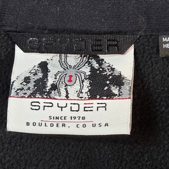 Spyder Men’s XXL Quarter Zip Pullover Black Gray Fleece 229517 Luther Logo - Picture 3 of 16
